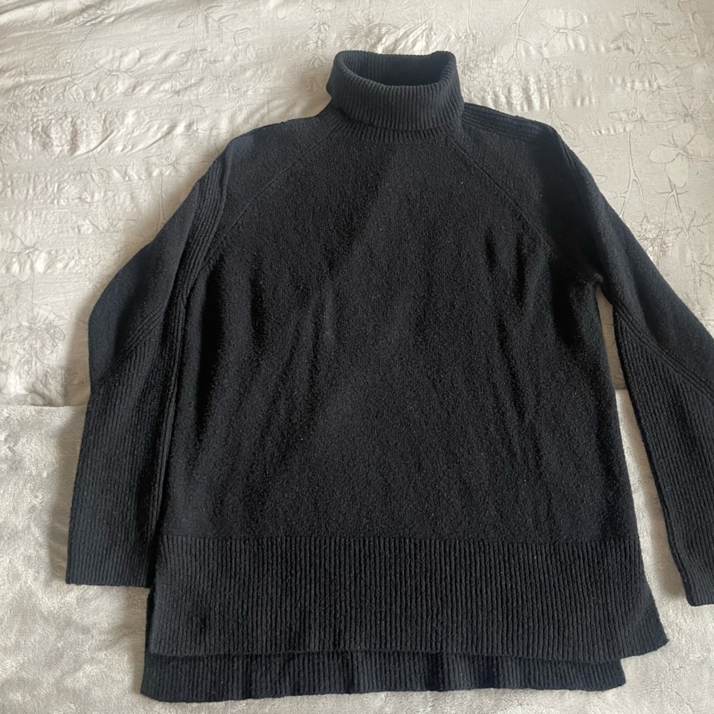 oversized black sweater, very soft and cozy